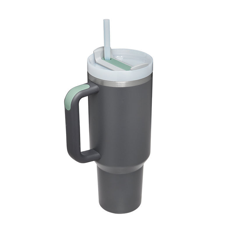 40 Oz Tumbler With Handle Straoffee Cup Tumbler With Lid Tapered Mug Gifw Insulated, Stainless Steel Spill Proof Vacuum Cts For Valentine Lover Suitable For Car Gym Office Travel