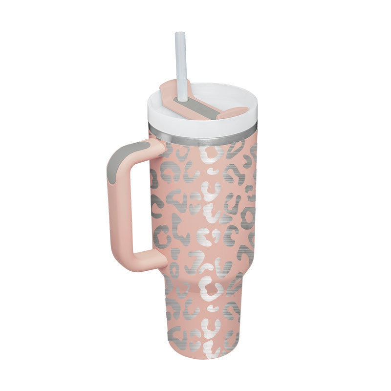 40 Oz Tumbler With Handle Straoffee Cup Tumbler With Lid Tapered Mug Gifw Insulated, Stainless Steel Spill Proof Vacuum Cts For Valentine Lover Suitable For Car Gym Office Travel