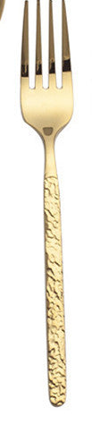 Golden cutlery steak knife and fork