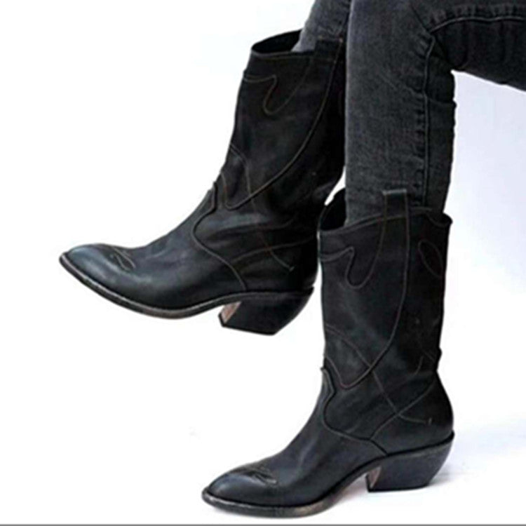 Leather Knight Boots