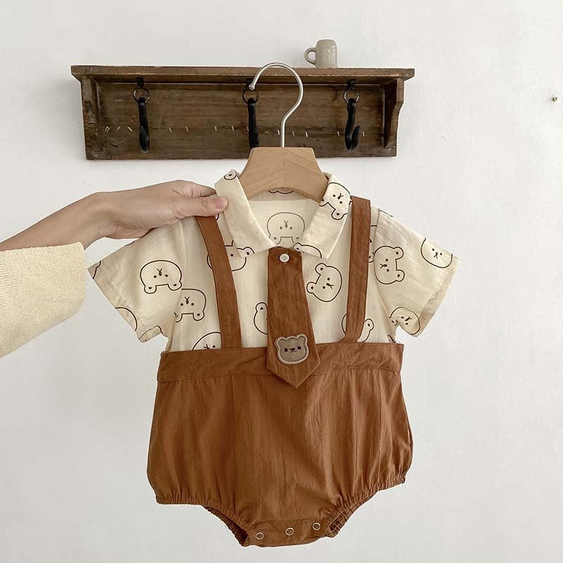 Children's Printed Contrast Color Jumpsuit