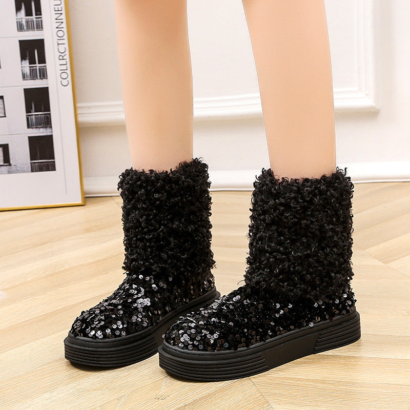 Winter New Style Short Tube Slip On Cotton Shoes