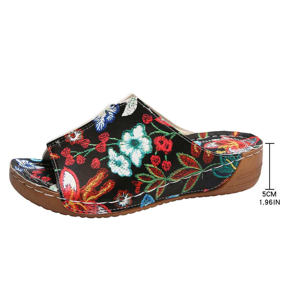 Peep Toe Wedge Fashion Simple Slip-on Fashion Sandal Slippers