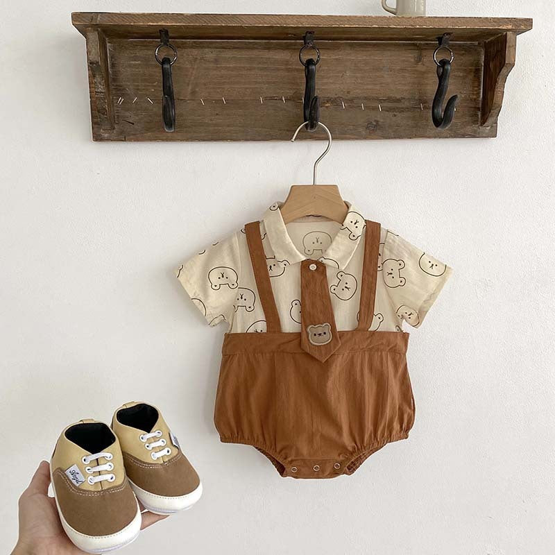 Children's Printed Contrast Color Jumpsuit