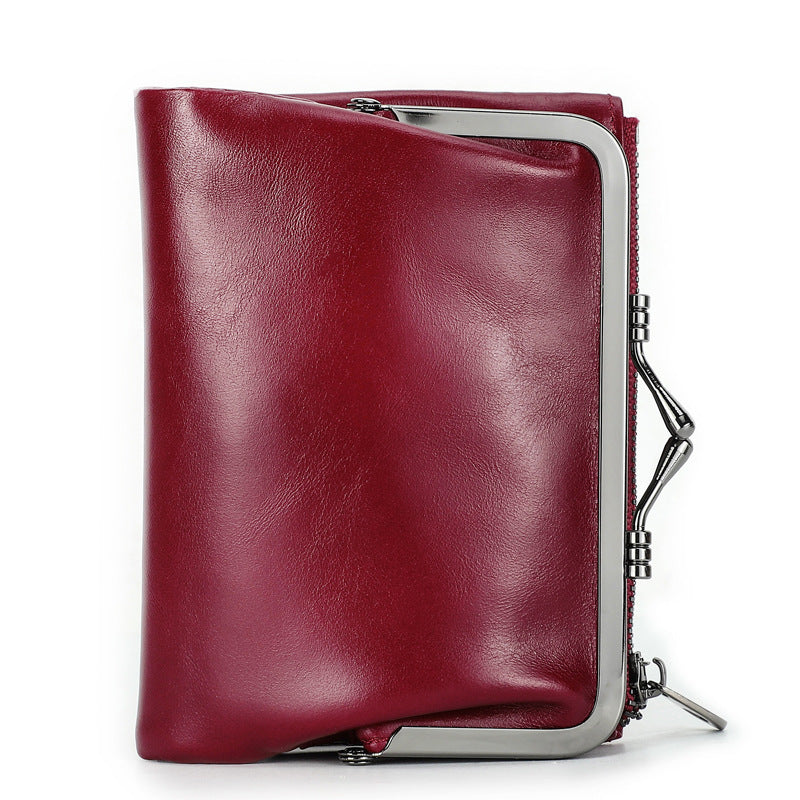 Anti-theft Swiping Top Layer Cowhide Women's Wallet