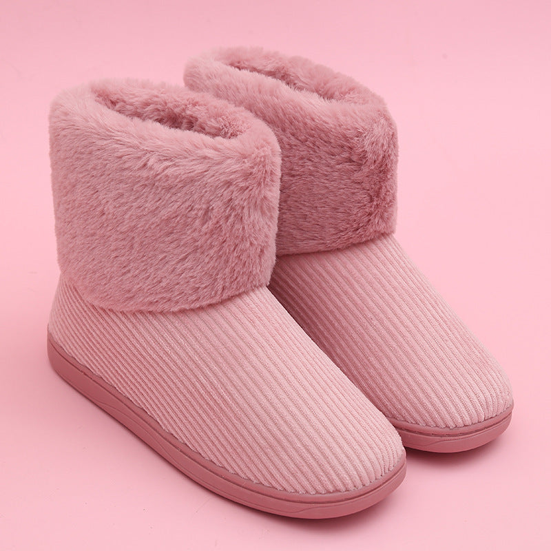 High-top plus velvet platform shoes
