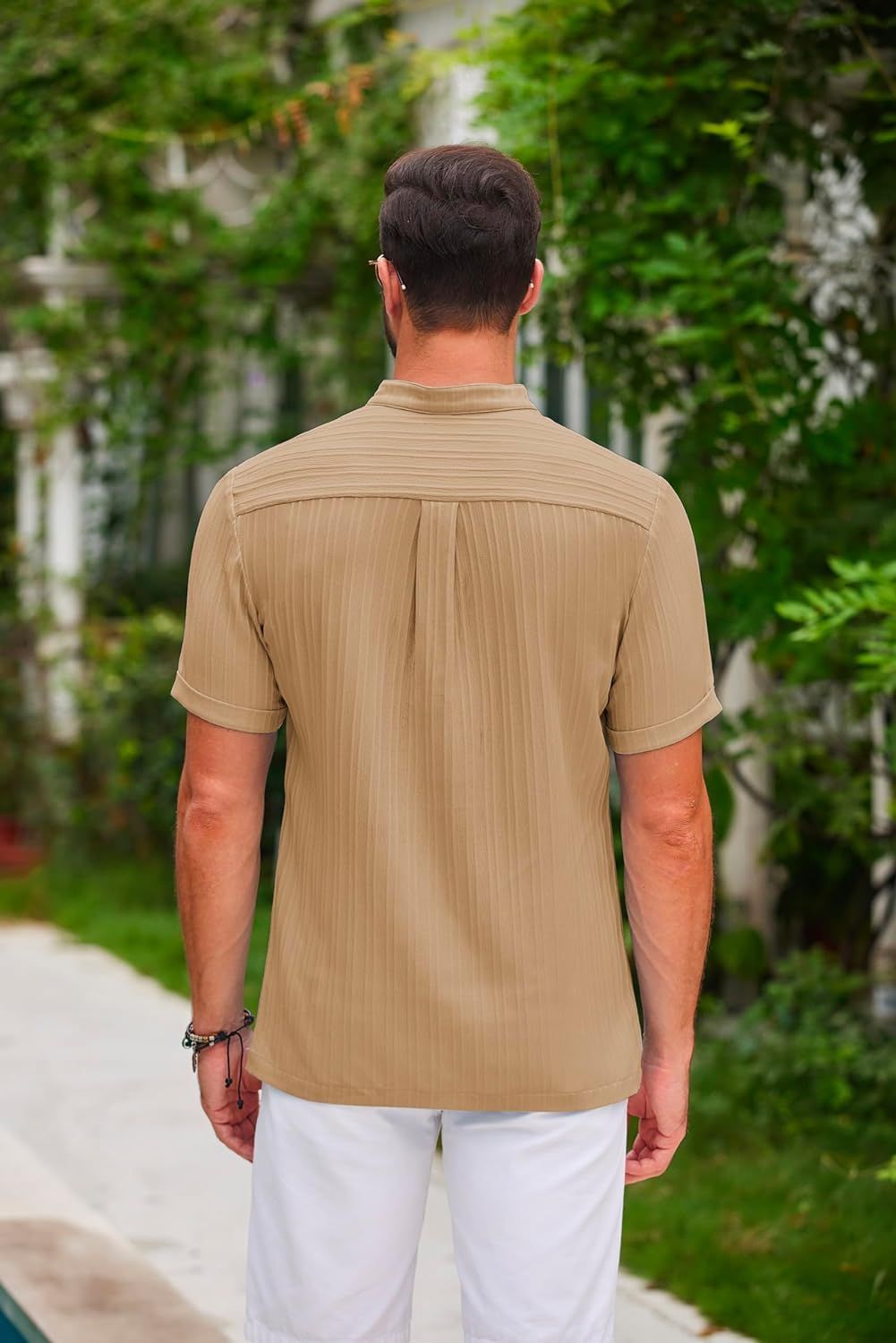 Men's Retro Cotton And Linen Stripes Casual Loose Shirt
