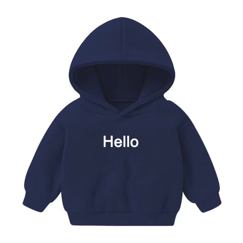 Boys And Girls Hooded Sweater And Cashmere Children's All-match Long-sleeved Clothes