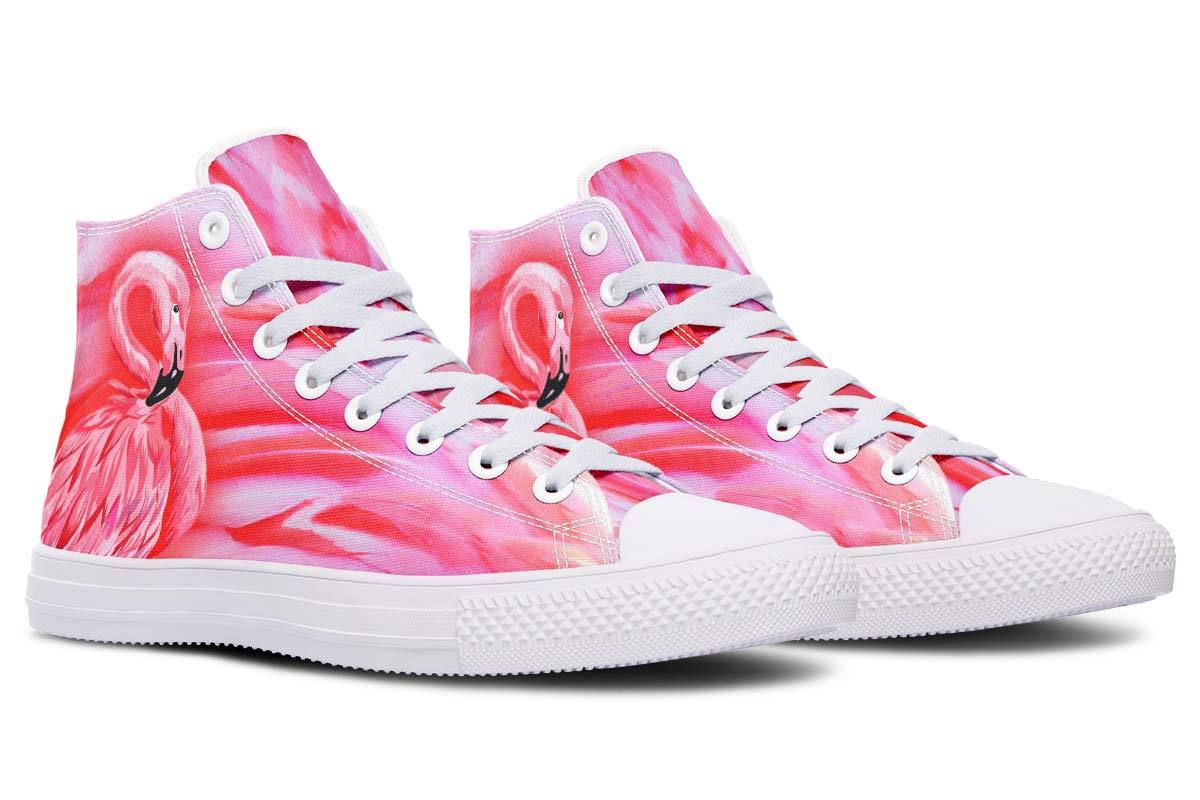 Men's And Women's Fashion Color Printing High-top Canvas Shoes