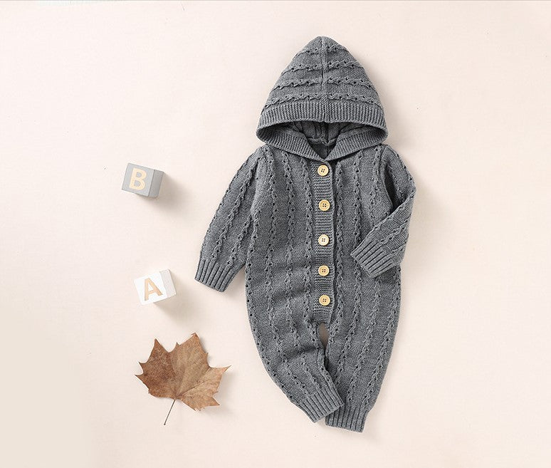 Infant Children's Knitting Hooded One-piece Sweater