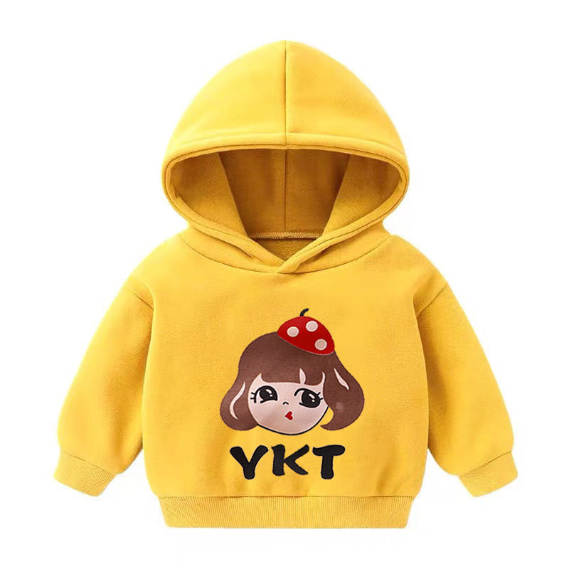 Boys And Girls Hooded Sweater And Cashmere Children's All-match Long-sleeved Clothes