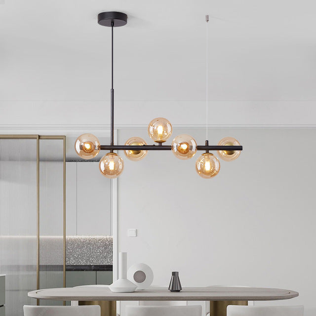 A Long Minimalist Glass Magic Beran Chandelie