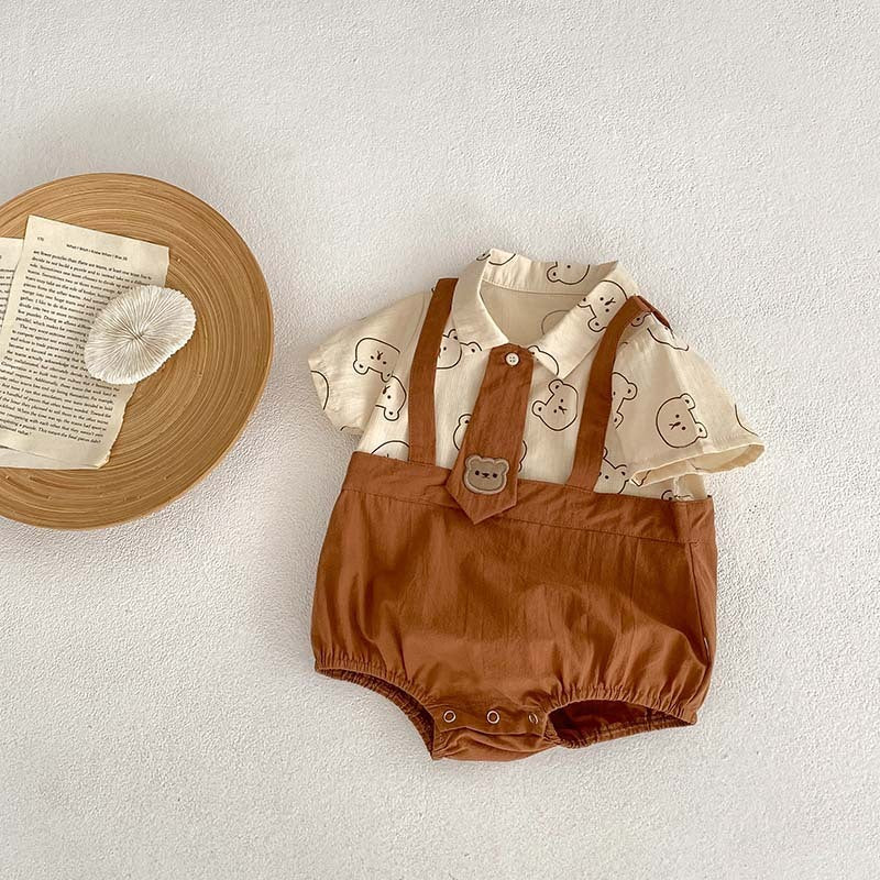 Children's Printed Contrast Color Jumpsuit