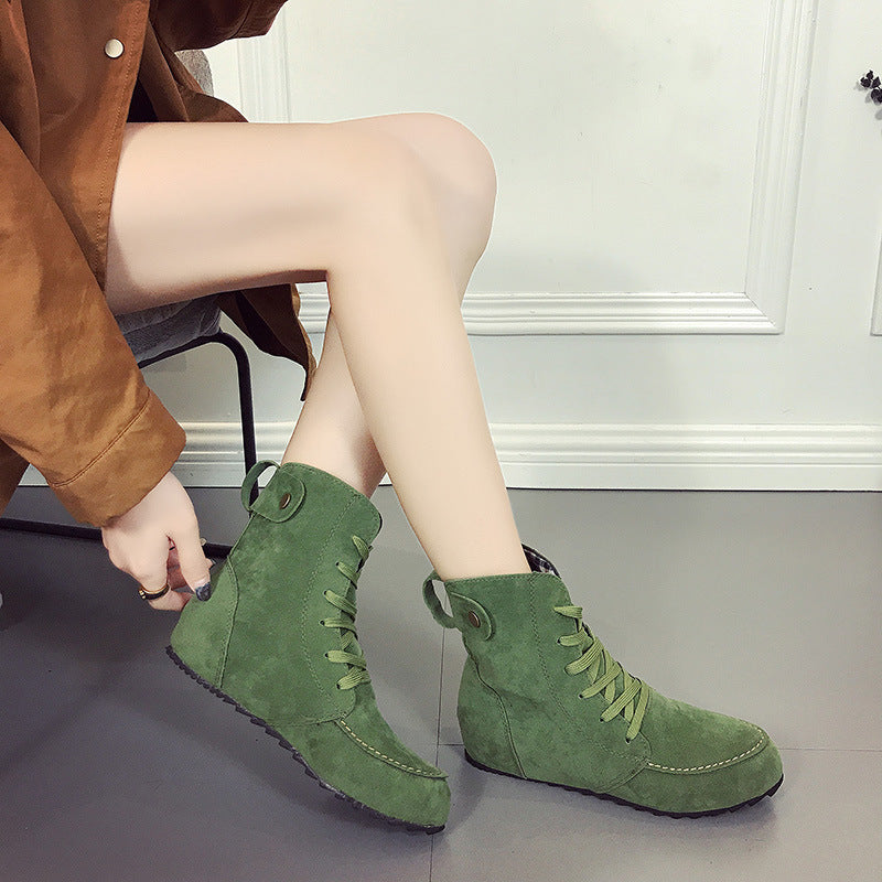 Round-toe Lace-up Foreign Trade Plus Size 43 Spot Women's Boots