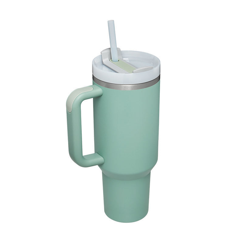 40 Oz Tumbler With Handle Straoffee Cup Tumbler With Lid Tapered Mug Gifw Insulated, Stainless Steel Spill Proof Vacuum Cts For Valentine Lover Suitable For Car Gym Office Travel