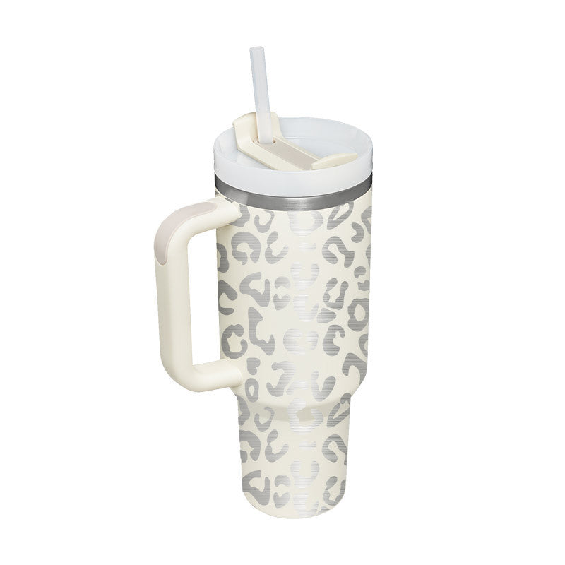 40 Oz Tumbler With Handle Straoffee Cup Tumbler With Lid Tapered Mug Gifw Insulated, Stainless Steel Spill Proof Vacuum Cts For Valentine Lover Suitable For Car Gym Office Travel