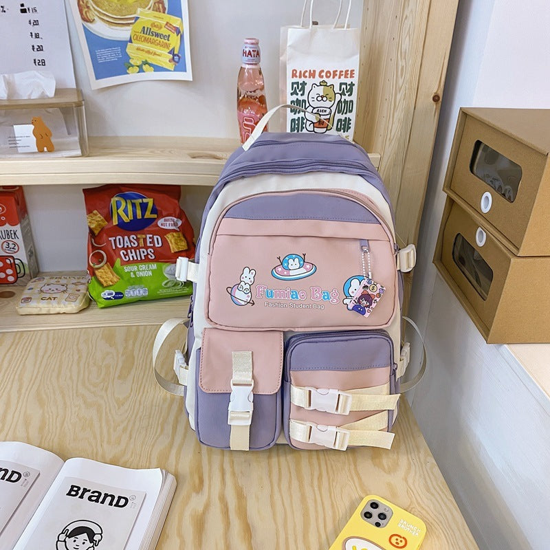 Women's Japanese Style Large Capacity Simple Backpack Student Schoolbag