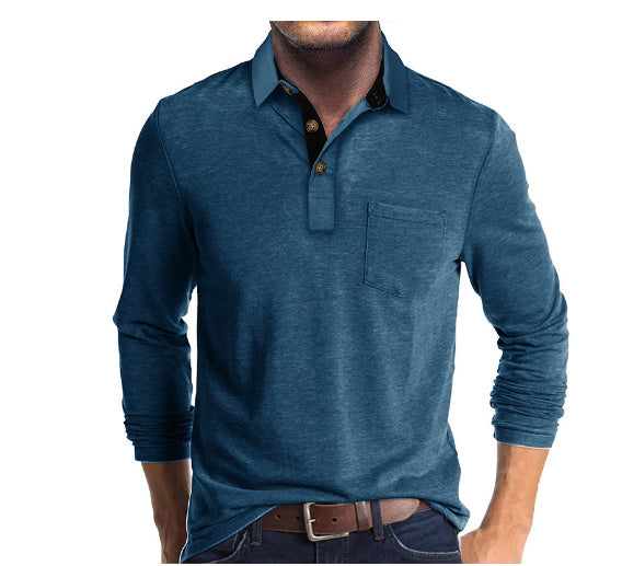European And American Men's Long-sleeved Top