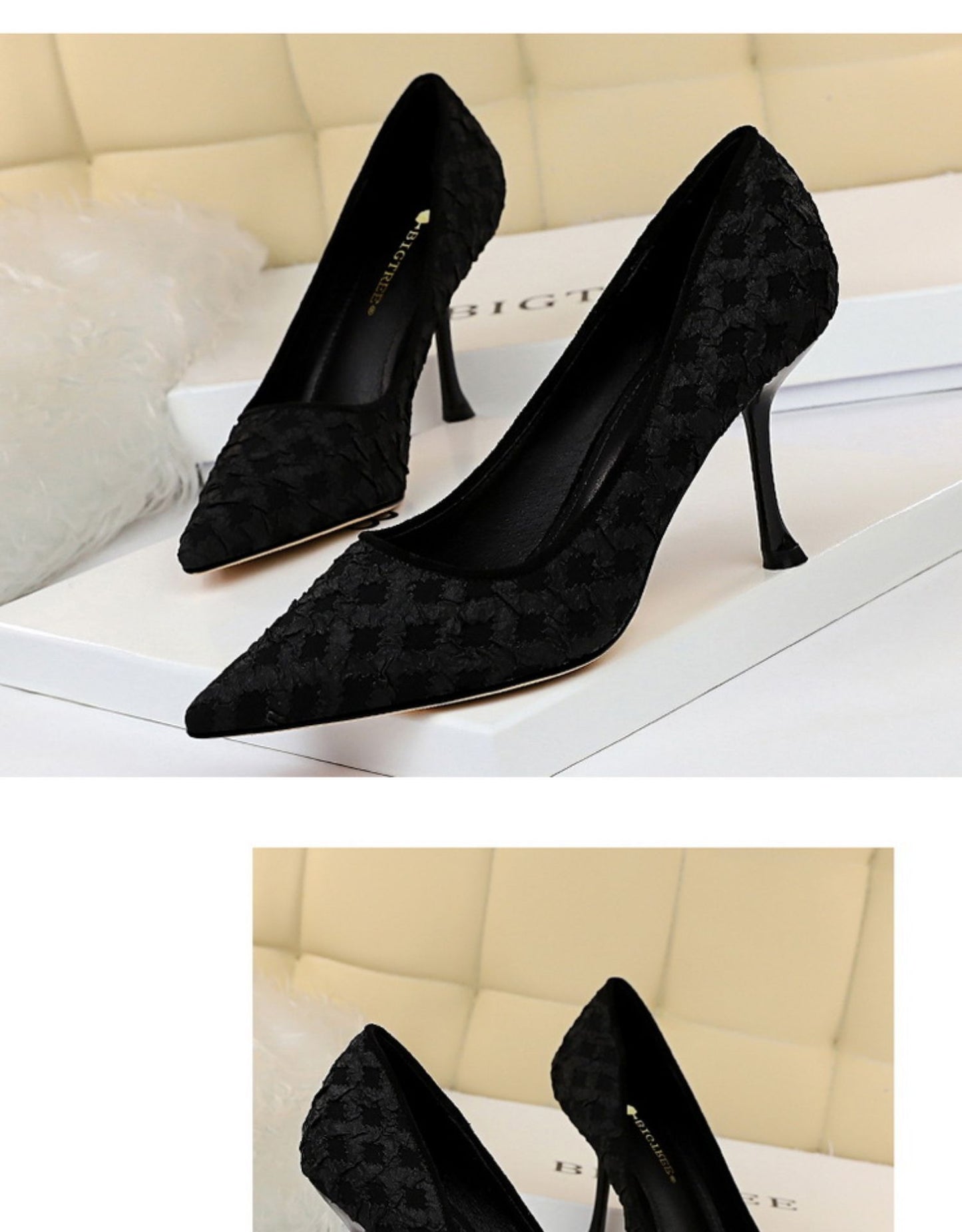 All-match Net Celebrity Design Sense Pointed Fairy High Heels