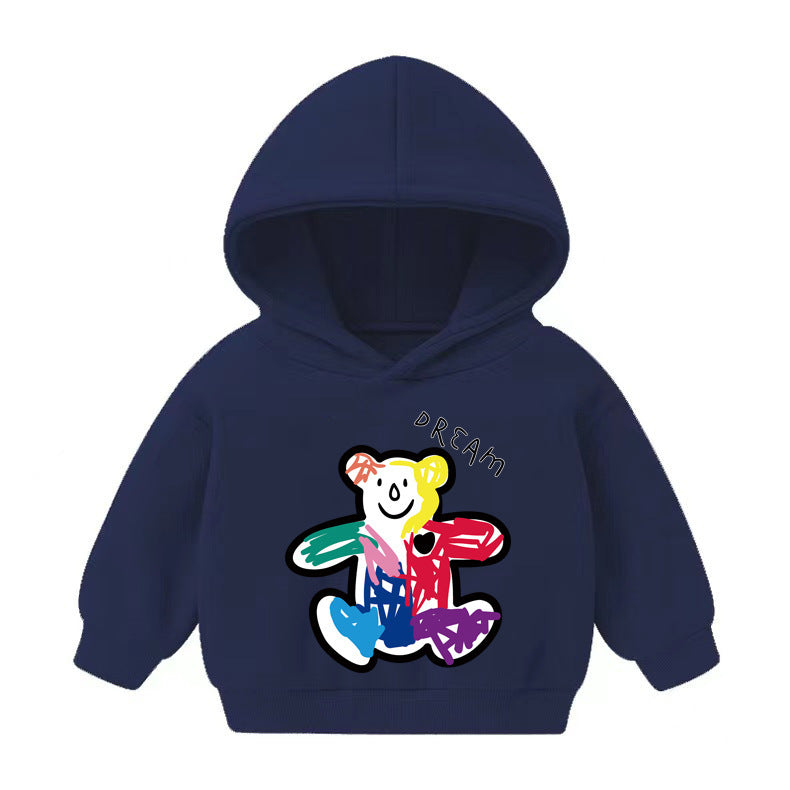 Boys And Girls Hooded Sweater And Cashmere Children's All-match Long-sleeved Clothes