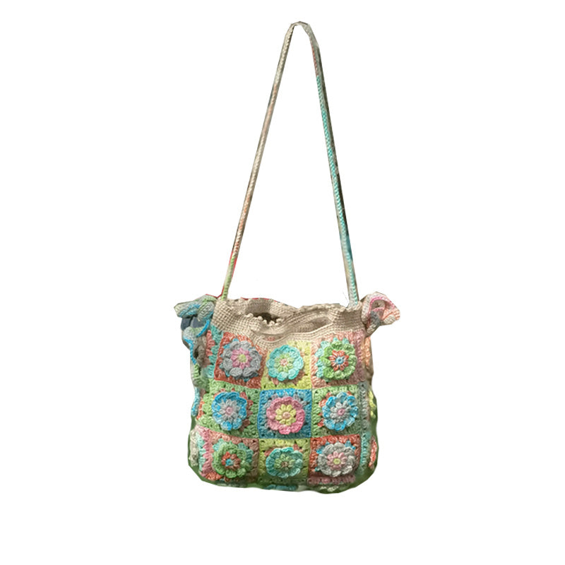 Base New Year Contrasting Color Type Wool Woven Bag