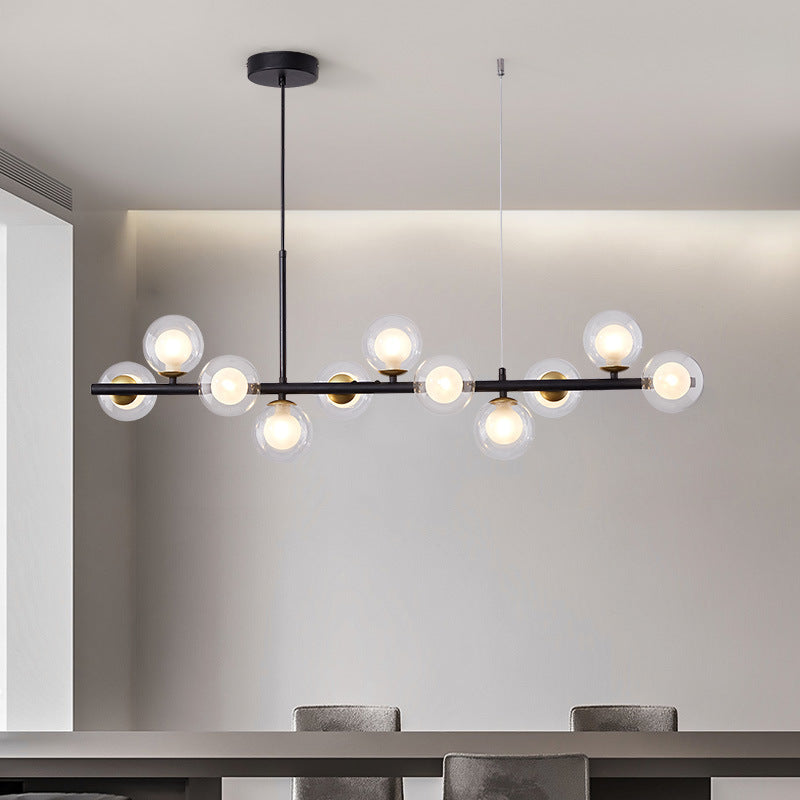 A Long Minimalist Glass Magic Beran Chandelie