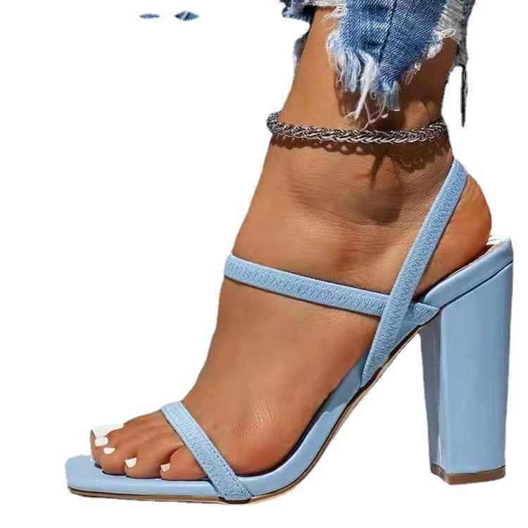 European And American New Style Buckle High Heel Sandals Women's Shoes