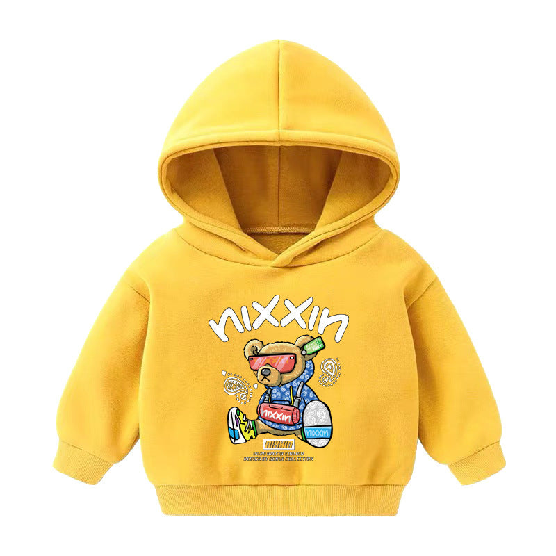 Boys And Girls Hooded Sweater And Cashmere Children's All-match Long-sleeved Clothes