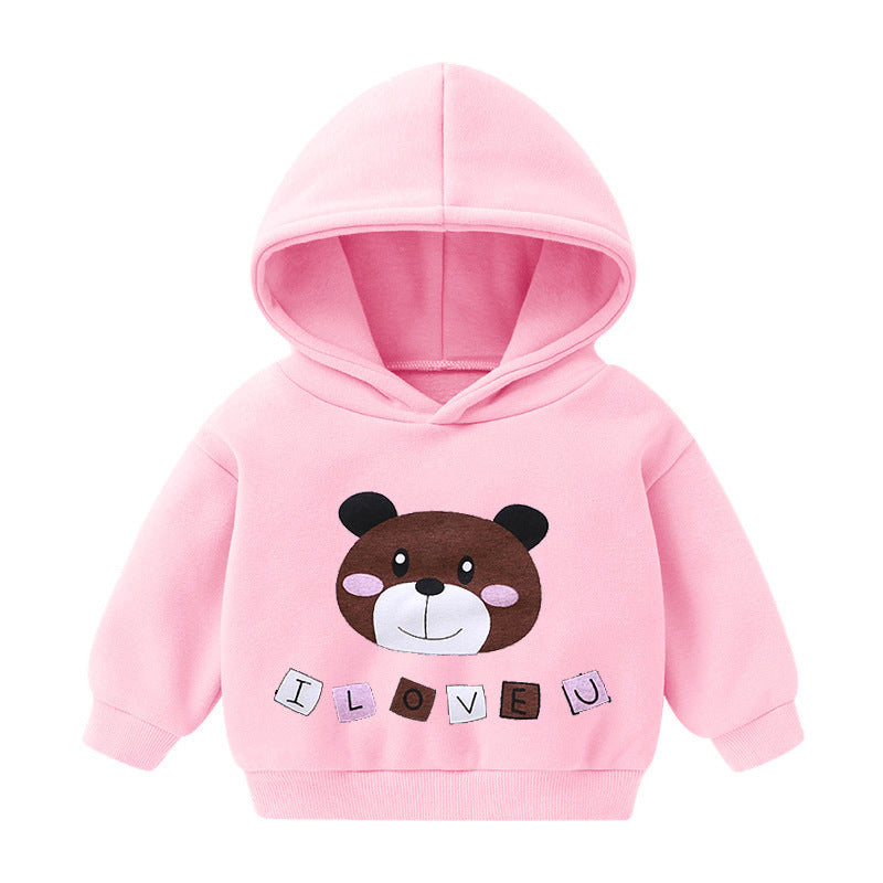 Boys And Girls Hooded Sweater And Cashmere Children's All-match Long-sleeved Clothes
