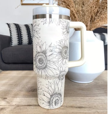 40 Oz Tumbler With Handle Straoffee Cup Tumbler With Lid Tapered Mug Gifw Insulated, Stainless Steel Spill Proof Vacuum Cts For Valentine Lover Suitable For Car Gym Office Travel