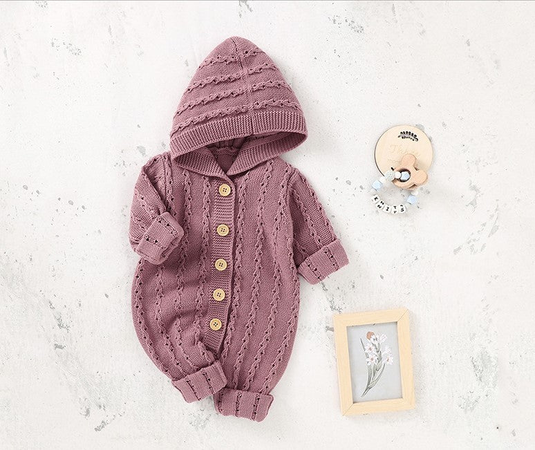 Infant Children's Knitting Hooded One-piece Sweater