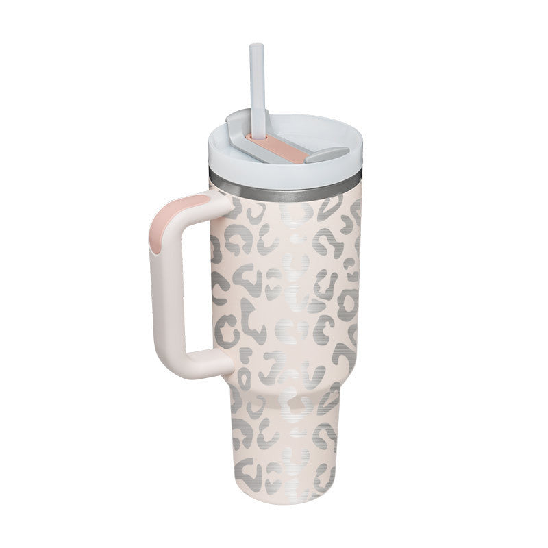 40 Oz Tumbler With Handle Straoffee Cup Tumbler With Lid Tapered Mug Gifw Insulated, Stainless Steel Spill Proof Vacuum Cts For Valentine Lover Suitable For Car Gym Office Travel