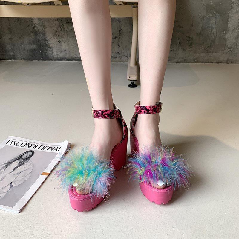 Fashion Plus Size Waterproof Platform High Heel Sandals Women
