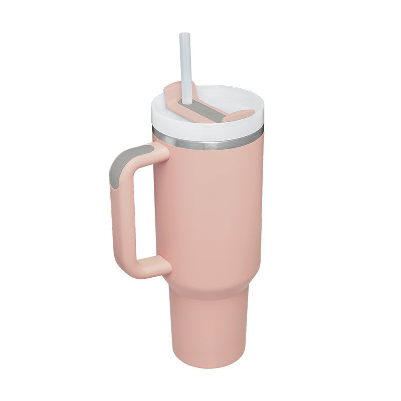 40 Oz Tumbler With Handle Straoffee Cup Tumbler With Lid Tapered Mug Gifw Insulated, Stainless Steel Spill Proof Vacuum Cts For Valentine Lover Suitable For Car Gym Office Travel