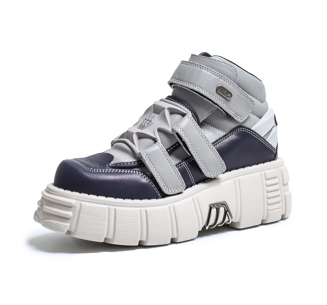 Spring And Autumn New Spanish Retro Punk Contrast Color Platform Thick Bottom Shoes