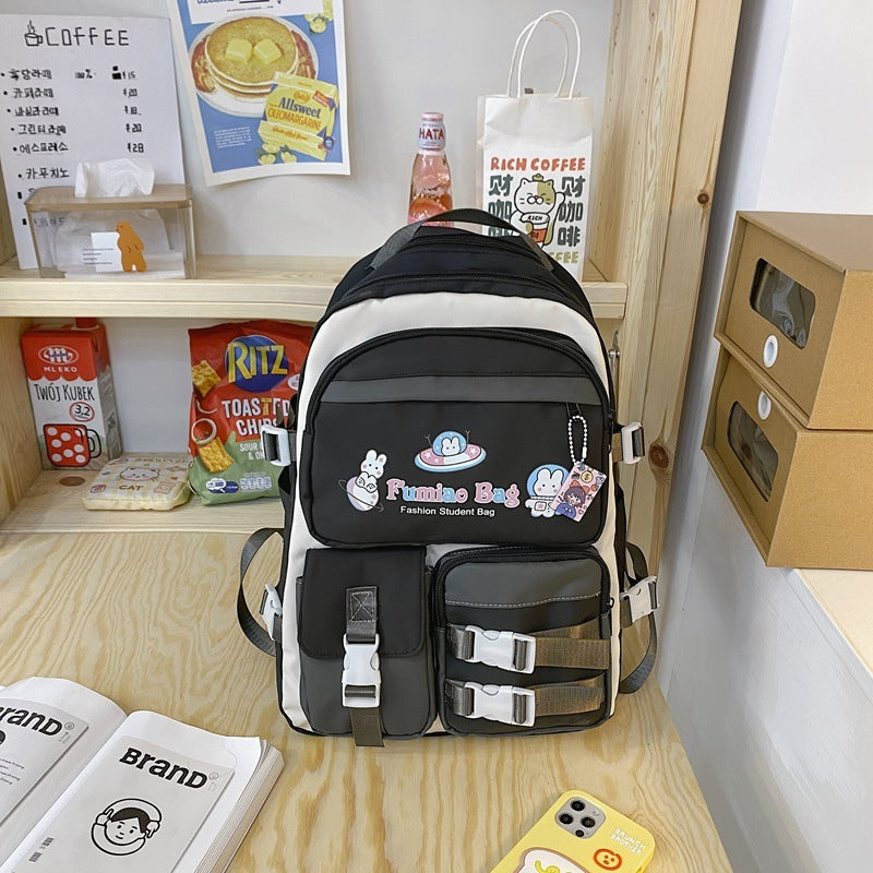 Women's Japanese Style Large Capacity Simple Backpack Student Schoolbag