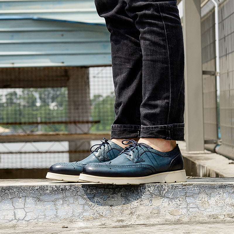 Large Size Men's British Retro Broch Men's Casual Shoes