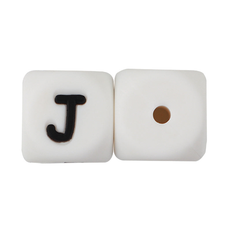 50Pcs Silicone English Alphabet Beads Letter