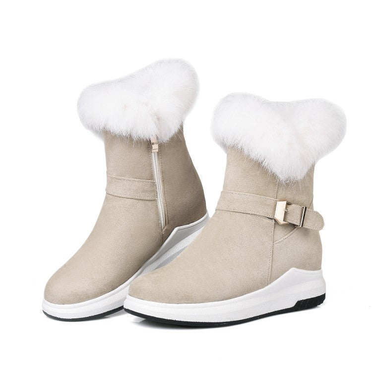 Women's thick-soled warm plush snow boots