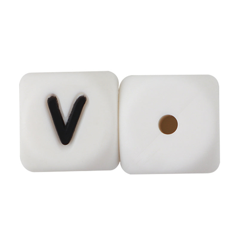 50Pcs Silicone English Alphabet Beads Letter