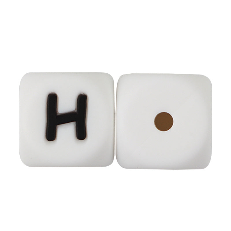 50Pcs Silicone English Alphabet Beads Letter