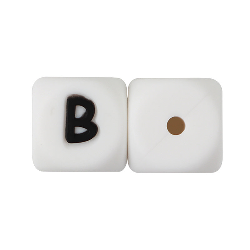 50Pcs Silicone English Alphabet Beads Letter