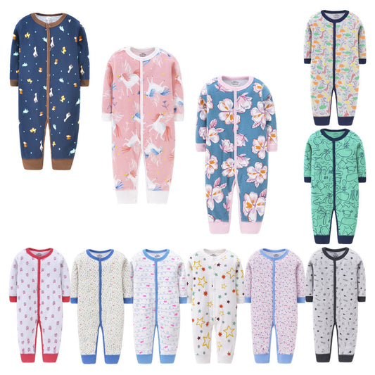 Pure cotton flat foot one-piece baby romper