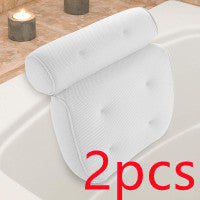 6 suction cups bath pillow 3D net bathtub pillow