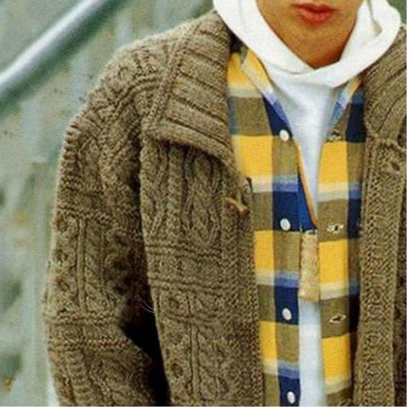 Twisted Knit Jacket Lapel Slim Long Sleeve Jacket Sweater