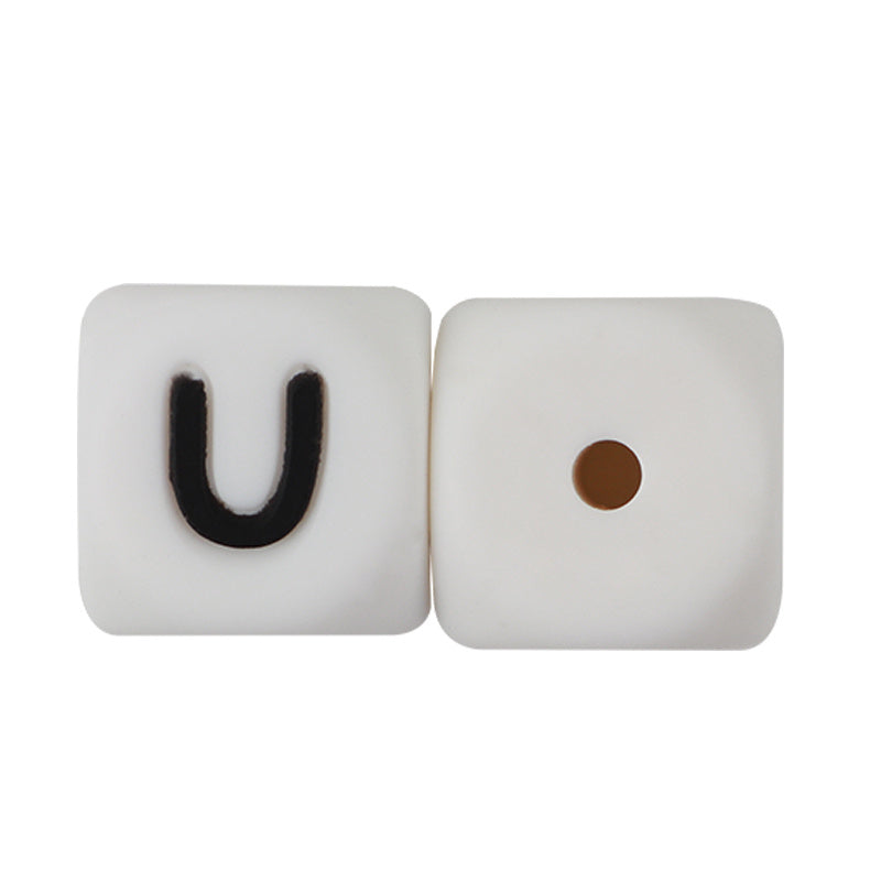 50Pcs Silicone English Alphabet Beads Letter