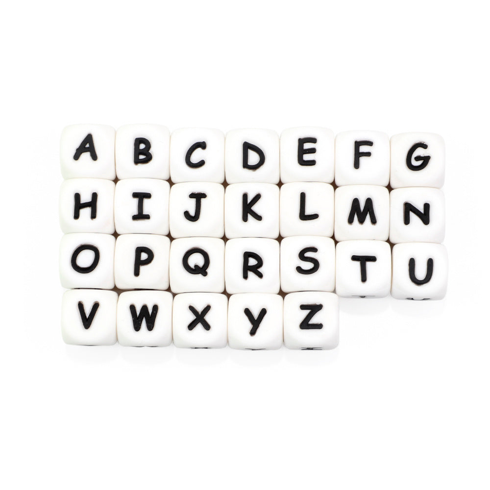 50Pcs Silicone English Alphabet Beads Letter