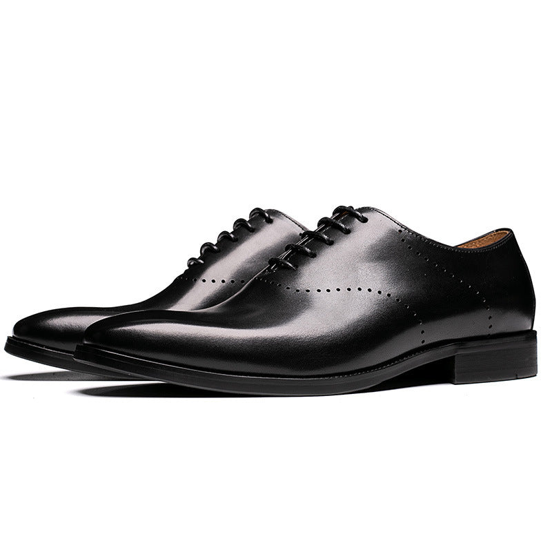 Summer Men's Cowhide Hand-polished Brock Carved Men's Shoes Business Suits Oxford Shoes