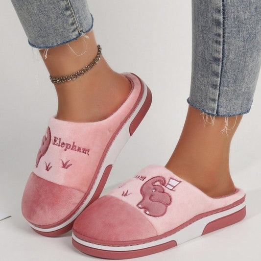 Closed-toe Comfortable Flat Plush Women's Cotton Shoes Daily Indoor Slippers