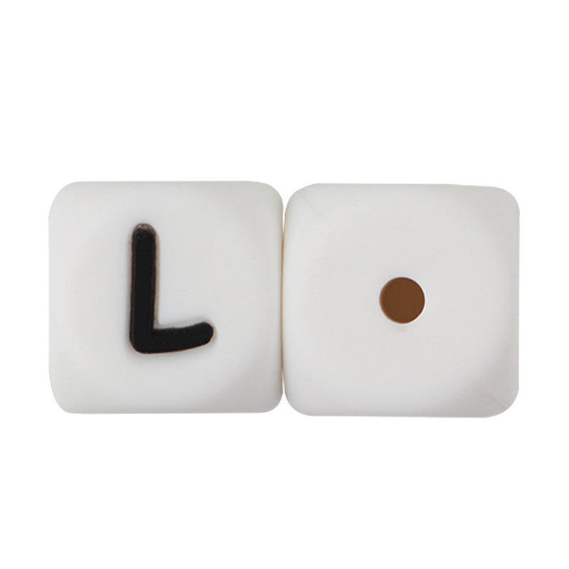 50Pcs Silicone English Alphabet Beads Letter